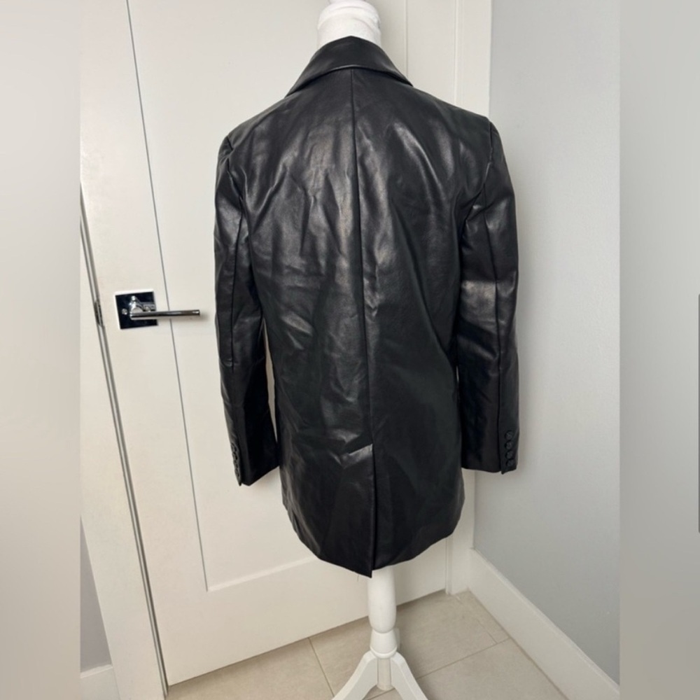 Rebecca Minkoff Black Lambskin Leather Blazer/Size Small - Picture 7 of 10